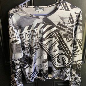 Black and White Spandex Shirt